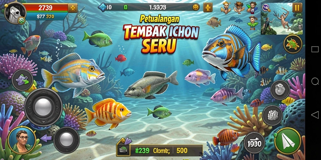 Tangkapan layar dari gameplay seru Tembak Ikan di 2739.