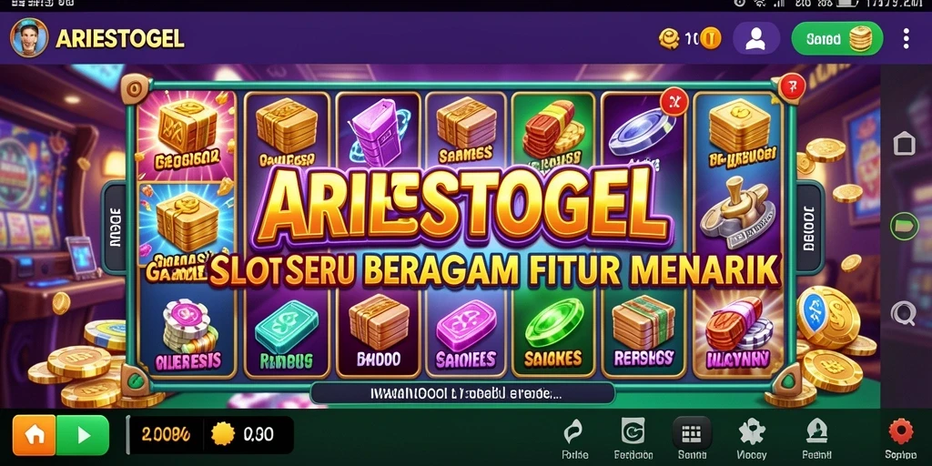 Tampilan gameplay Slot ARIESTOGEL yang menakjubkan dan interaktif.