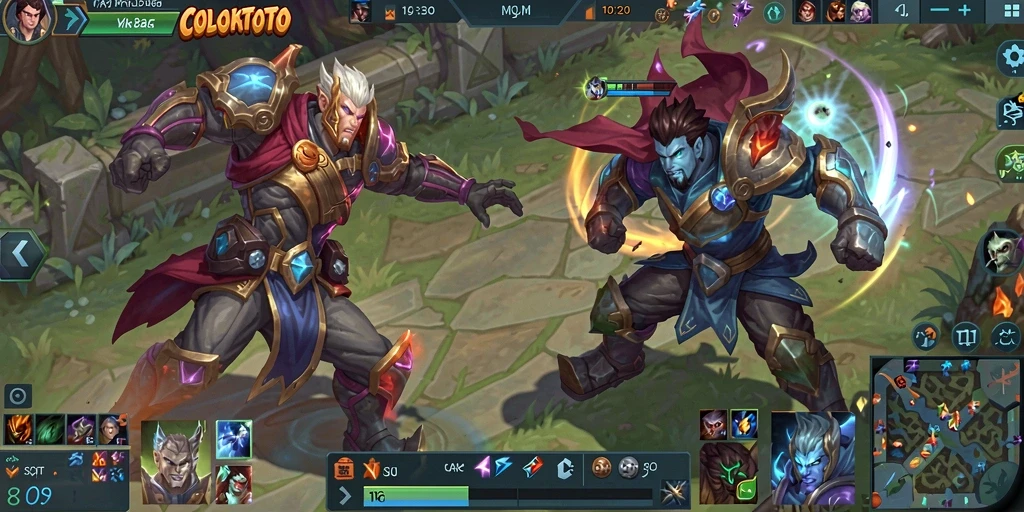 Tangkapan layar COLOKTOTO menunjukkan aksi intense dalam game MOBA yang seru.