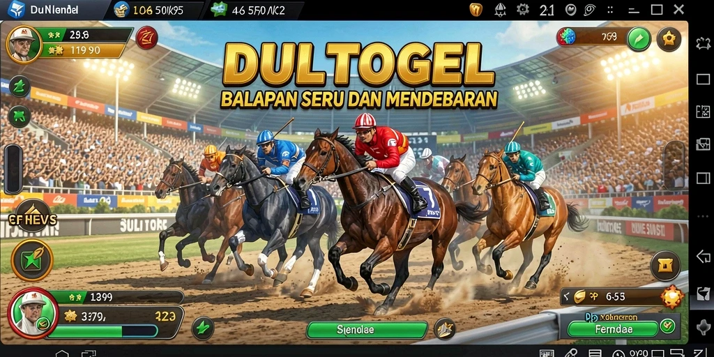 Tampilan gameplay DULTOGEL dengan aksi balapan yang mendebarkan.
