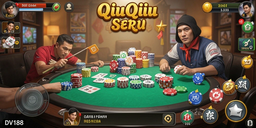 Tampilan gameplay menarik dari permainan QiuQiu yang seru.