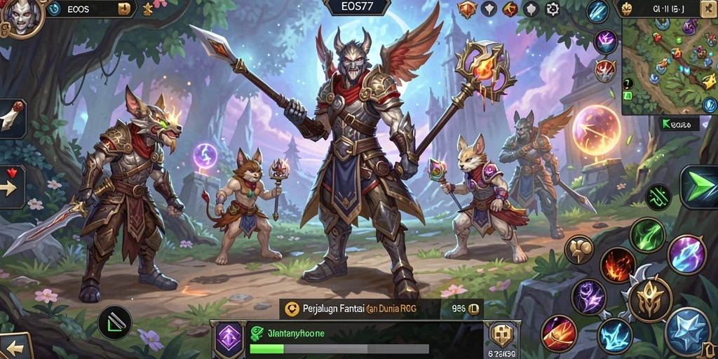 Screenshot dari gameplay menarik di EOS77 dengan aksi pertempuran seru.