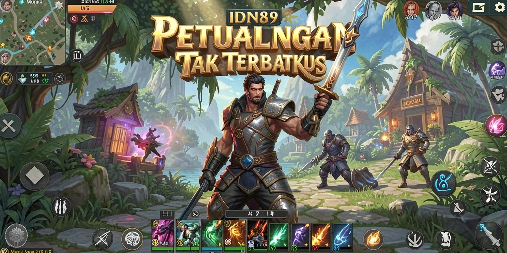 Tangkapan layar IDN89 yang menunjukkan pertempuran epik dalam dunia MMORPG.