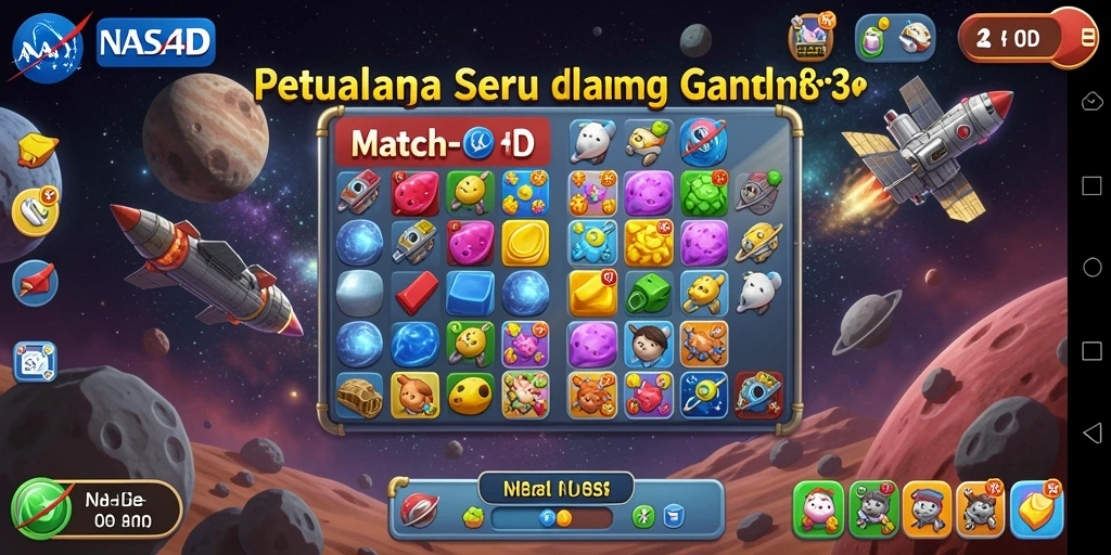 Tampilan gameplay NASA4D yang menarik dan penuh warna.