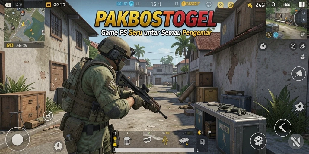 Screenshot gameplay PAKBOSTOGEL menampilkan aksi menembak yang mendebarkan.