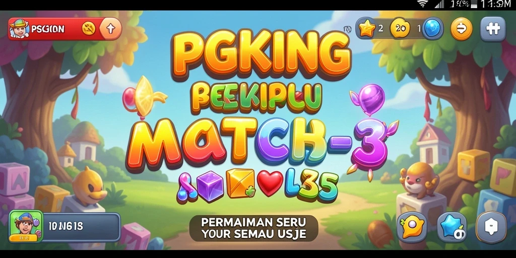 Tangkapan layar gameplay PGKING menampilkan keseruan menghapus blok warna.