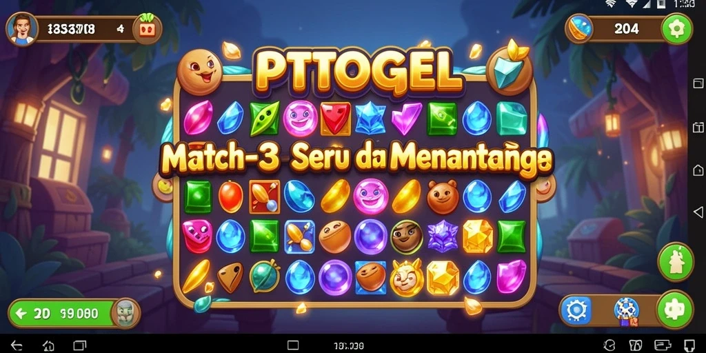 Screenshot gameplay PTTOGEL menampilkan momen seru mencocokkan item.