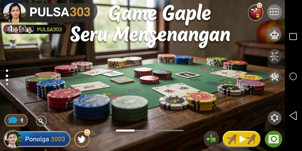 Tampilan gameplay <strong>PULSA303</strong> yang seru saat bermain Gaple.