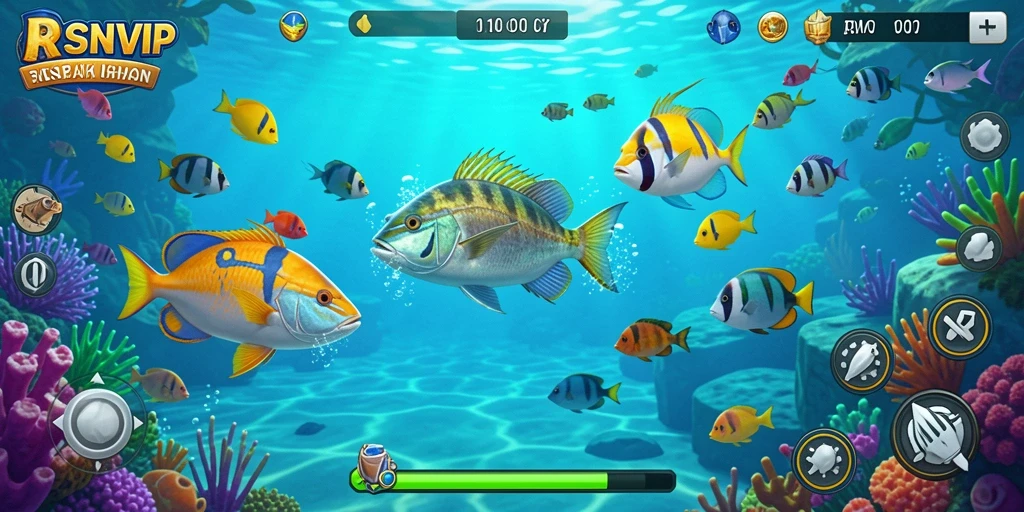 Tampilan gameplay RSNVIP menembak ikan yang seru dan menyenangkan.